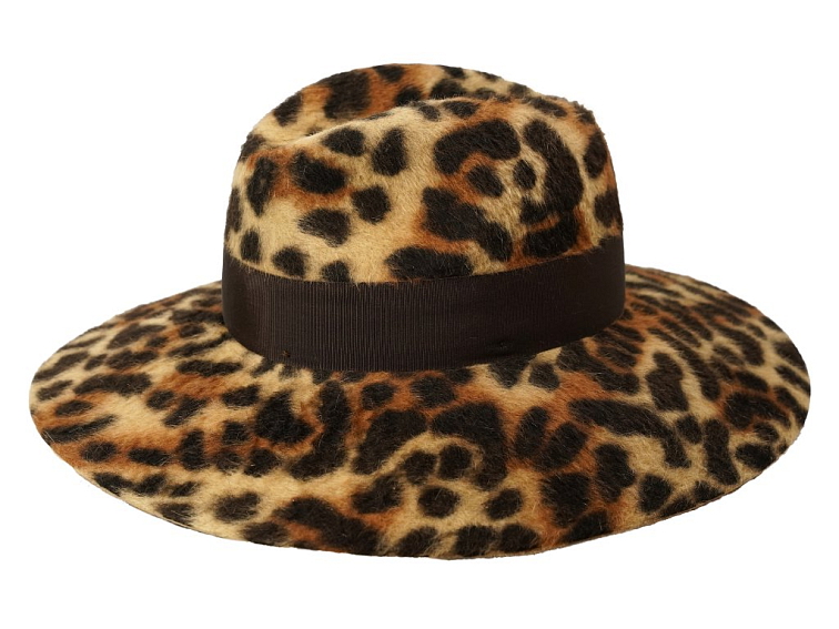 Claudette - leopardý dámský klobouk Borsalino s hnědou stuhou - Limitovana kolekce