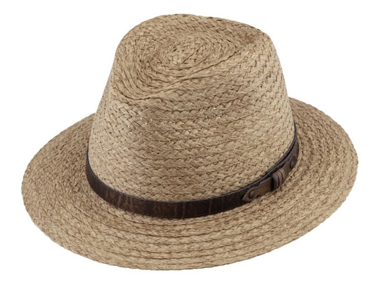 Unisex letní klasicky Fedora klobouk - od Fiebig s koženým paskem