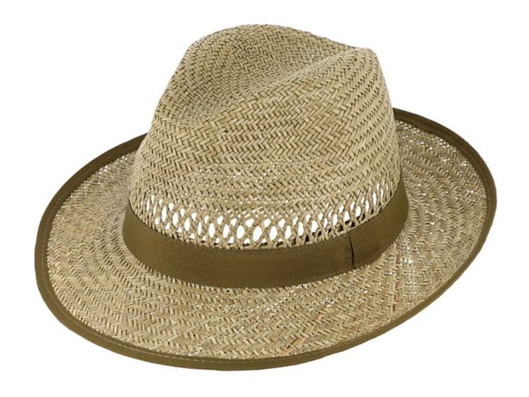 Slaměný fedora klobouk s hnědou stuhou - Bogart - Fiebig