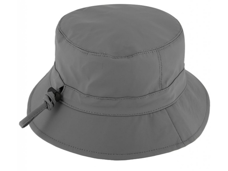 Nepromokavý šedý bucket hat - podzimní voděodolný klobouk - Fiebig 1903
