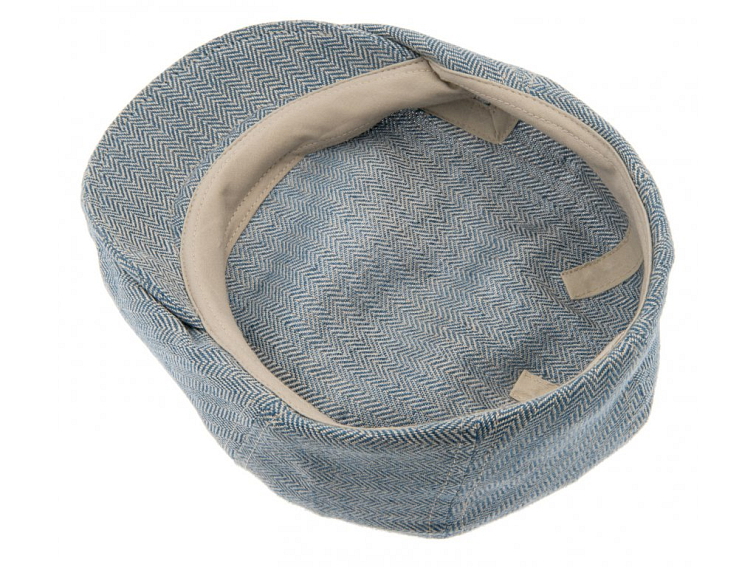 Letní lněná modrá bekovka - driver cap - od CTH Ericson - Edward
