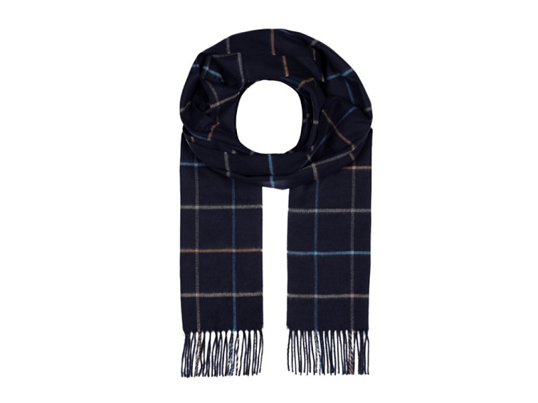Modrá kostkovaná šála od Fiebig