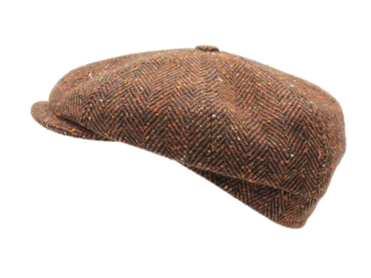 Zimní hnědá bekovka Hatteras od Fiebig - Vlna Tweed / Bekovka peaky blinders