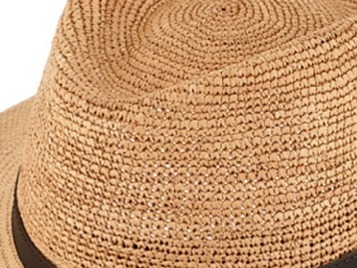 Letní slaměný klobouk Fedora - ručně pletený - Ekvádorská panama - Traveller "Crochet"