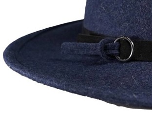 Dámský modrý nemačkavý fedora klobouk - Leo