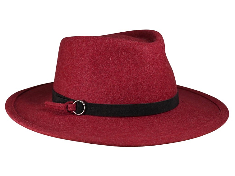 Dámský bordo nemačkavý fedora klobouk - Leo