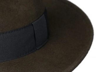 Olivový klobouk plstěný - olivový s černou stuhou - Bogart