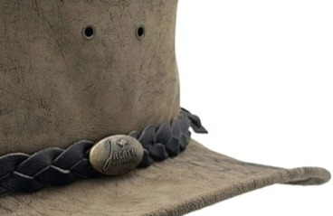 Australský hnědý klobouk kožený s klokaní kůže - Kangaroo Stonewash