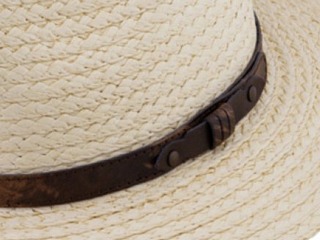 Unisex letní klasicky Fedora klobouk - od Fiebig s koženým paskem natur