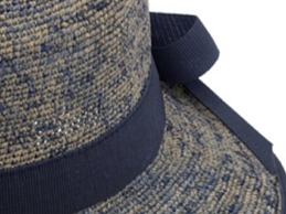 Dámský letní nemačkavý slaměný klobouk Cloche - Crochet Cloche Blue Melanž