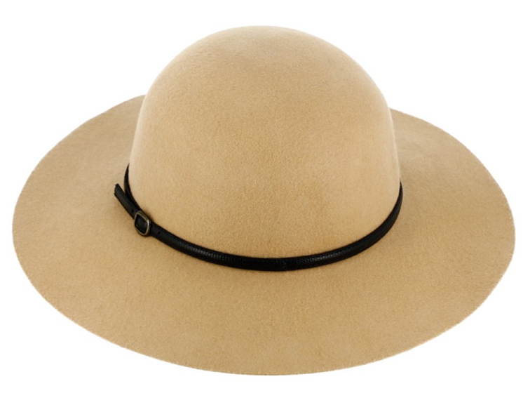 Dámský béžový klobouk vlněný od Fiebig s širší krempou - Big Brim