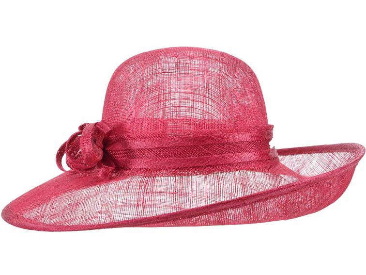 Cloche slavnostní klobouk s ozdobou - ze sisálové slámy