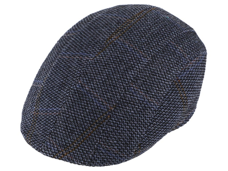 Kostkovaná modrá vlněná bekovka od Fiebig