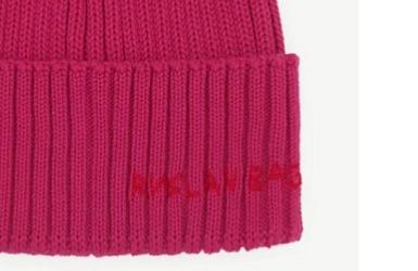 Vlněná růžová čepice Ruslan Baginskiy - Hand-embroidered Beanie