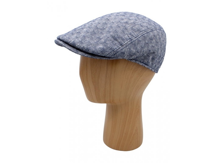 Pánská lněná letní bekovka - Fiebig since 1903 - modrá