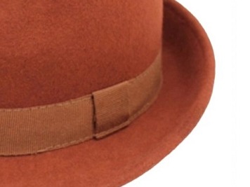 Klasický trilby klobouk vlněný Fiebig - skořicový se skořicovou stuhou