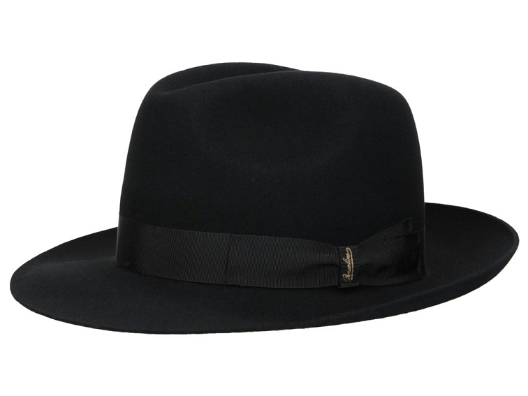 Luxusní černý klobouk Borsalino - Fedora