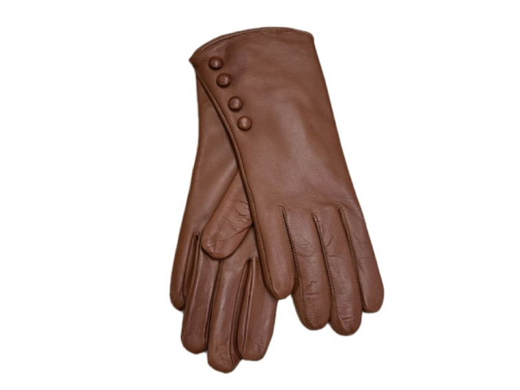 Dámské hnědé kožené rukavice vlněná podšívka - Carlsbad Hat