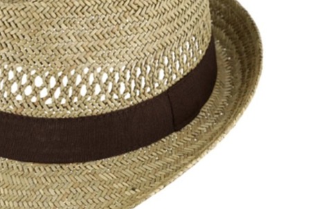 Slaměný trilby klobouk s hnědou stuhou - Fiebig