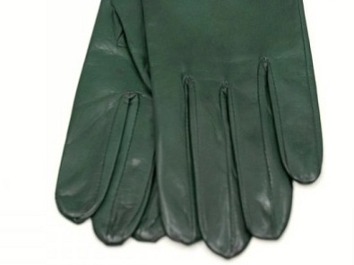 Dámské zelené kožené rukavice bez podšívky s rozparkem - Carlsbad Hat