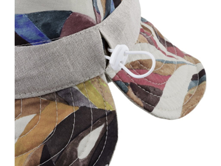 Bucket hat - letní bavlněný béžový kytičkovaný klobouk - Fiebig 1903