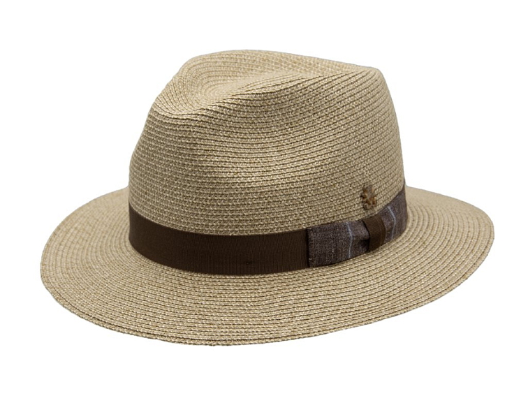 Luxusní nemačkavý béžový klobouk Fedora - ručně šitý, UV faktor 80 - Mayser Pelin