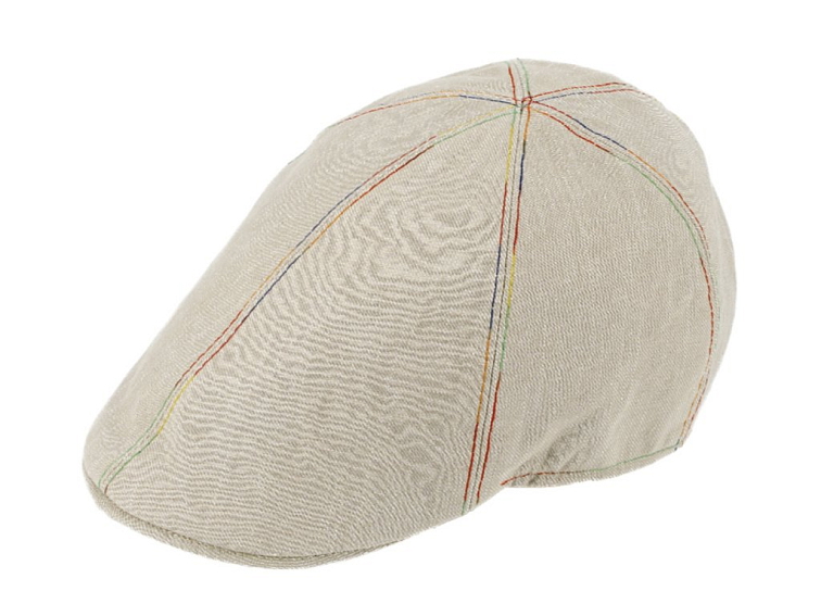 Pánská béžová 6-dílná letní lněná bekovka s barevným švem od Fiebig