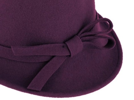 Dámský fialový plstěný klobouček Cloche - Fiebig
