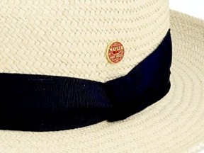 Exkluzivní panamský klobouk - Fedora s černou stuhou - ručně pletený, UV faktor 80 - Mayser Torino