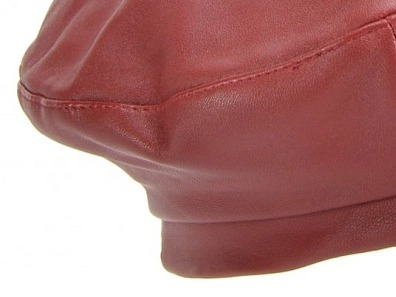 Kožený bordó baret - Basque Leather