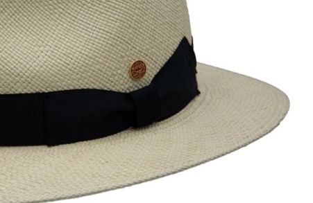 Luxusní panamský klobouk Fedora s černou stuhou - Mayser Mathis - UV faktor 80