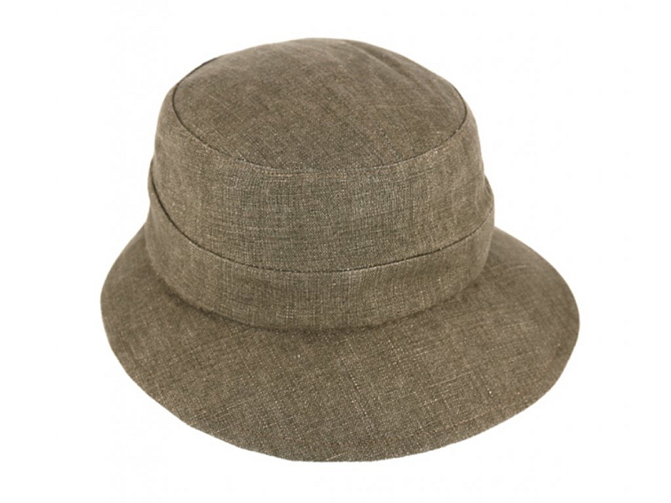 Letní dámský lněný taupe klobouček - Fiebig 1903
