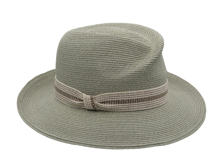 Luxusní dámský nemačkavý klobouk Fedora - ručně šitý, UV faktor 80 - Mayser Simone Salbei
