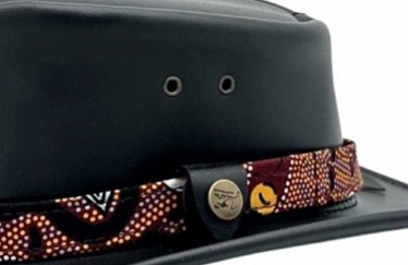 Černý kožený klobouk - Koori