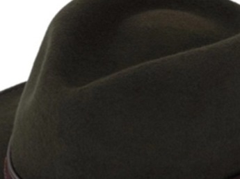 Cestovní klobouk vlněný od Fiebig - olivový s koženou stuhou