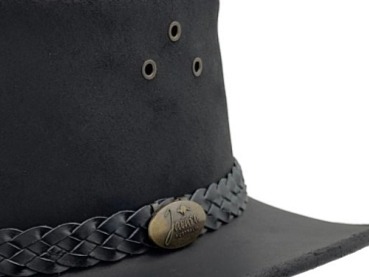 Černý kožený klobouk - Wallaroo Oil Jacaru