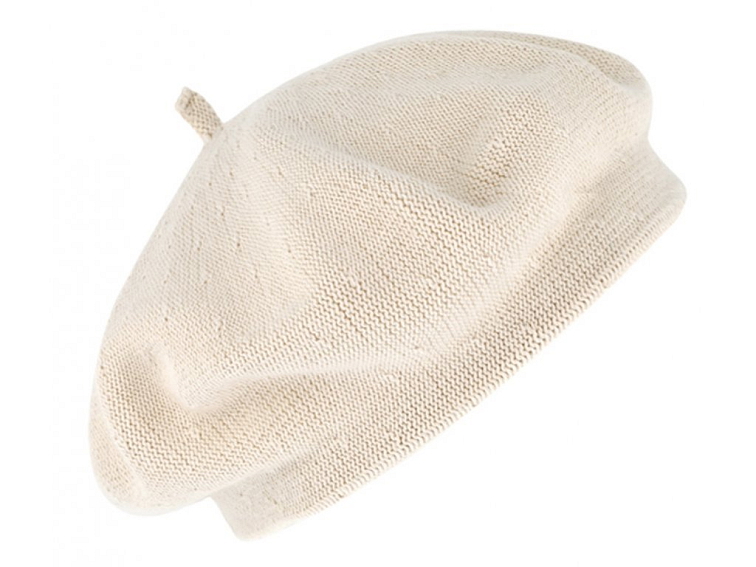 Bavlněný letní baret dámský - Flora - Krémová