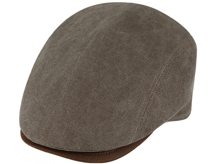 Retro bekovka driver cap od Fiebig - hnědý kanvas a kůže