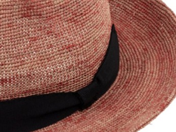 Fedora Raffia - slaměný červený klobouk - Bestseller