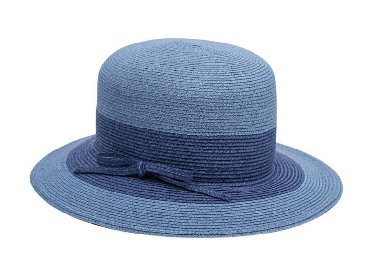 Luxusní dámský nemačkavý modrý klobouk - Mayser Palmira - UV faktor 80