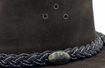 Hnědý kožený semišový klobouk - Wallaroo