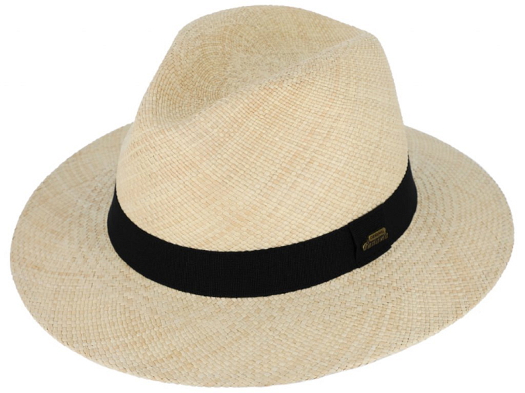 Letní béžový (natur) panamský klobouk Fedora - ručně pletený