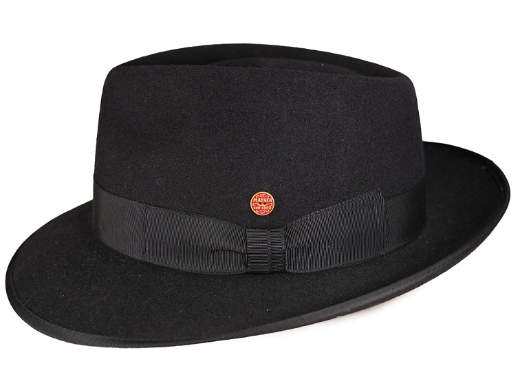 Černý klobouk Fedora Bogart - Mayser Mio Black