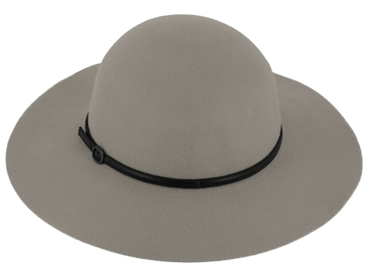 Dámský šedý klobouk vlněný od Fiebig s širší krempou - Big Brim
