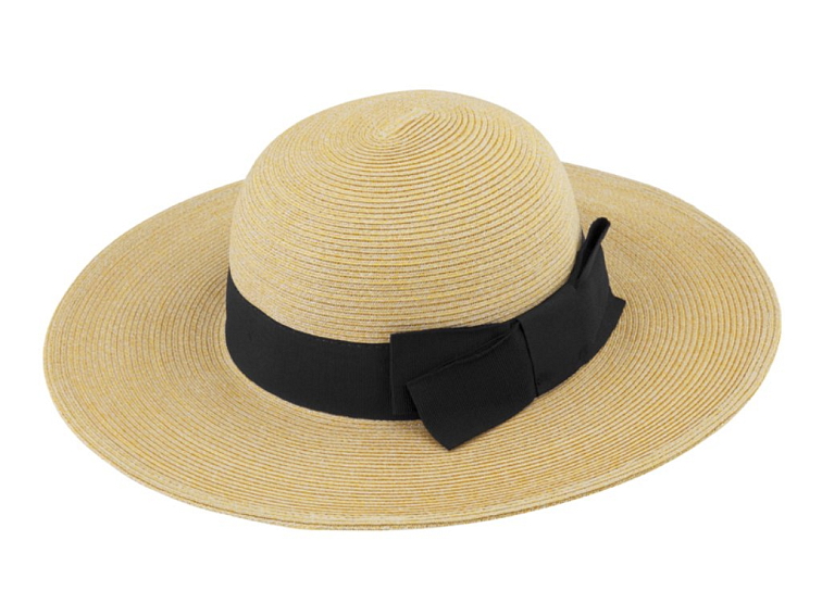 Letní dámský slaměný klobouk Fiebig s širokou krempou - Brim Hat Beige