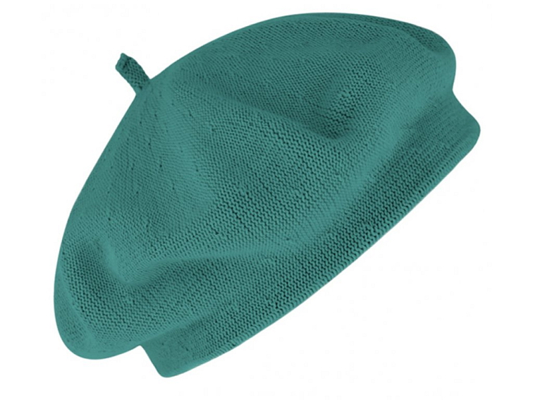 Bavlněný letní baret dámský - Flora - Tyrkysová