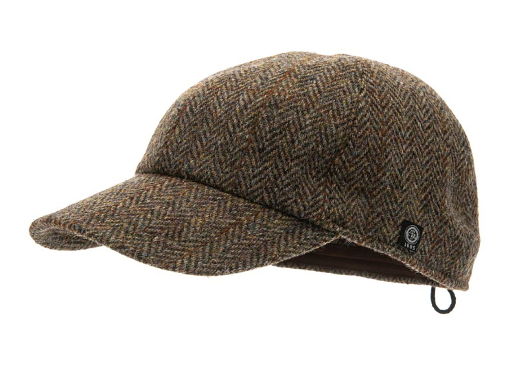 Zimní vlněná kšiltovka (ušní klapky) - Harris Tweed Green James