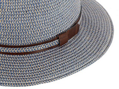 Letní modrý fedora klobouk od Fiebig - Traveller Toyo