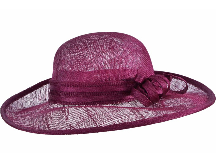 Cloche slavnostní klobouk s ozdobou - ze sisálové slámy