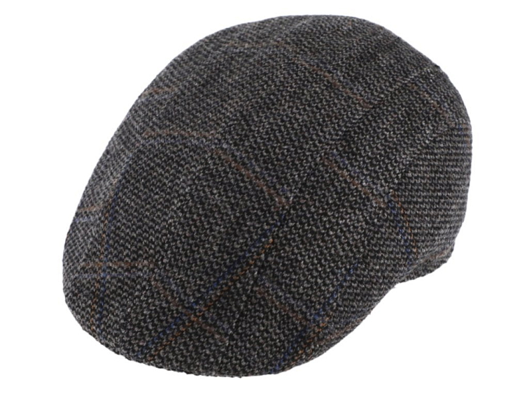 Kostkovaná šedá vlněná bekovka od Fiebig